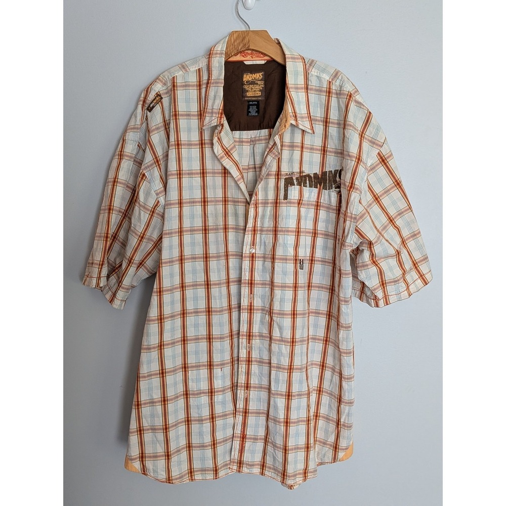 Akademiks Men's 3XL Plaid Button Front Shirt Short Sleeve Hip Hop Streetwear Y2K